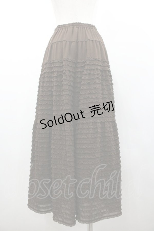 画像2: KANEKO ISAO / ポリエステルピコフリルスカート  ブラウン I-26-01-24-083-EL-SK-SA-ZI (2)