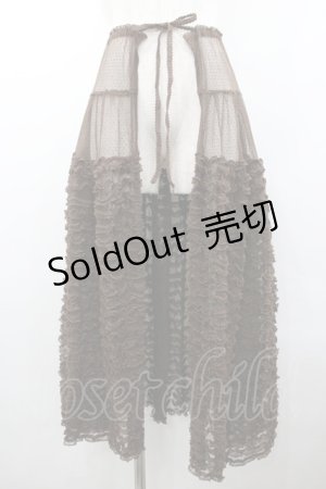 画像: KANEKO ISAO / チュールフリルオーバースカート  ブラウン I-26-01-24-085-EL-SK-SA-ZI