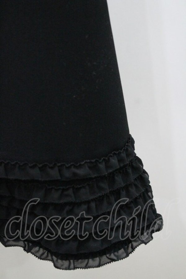 画像3: KANEKO ISAO / 裾ピコフリルたくし上げリボン付きスカート  ブラック I-26-01-24-086-EL-SK-SA-ZI (3)