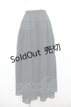 画像: KANEKO ISAO / ポリエステルピコフリルスカート  ブラック I-26-01-24-087-EL-SK-SA-ZI