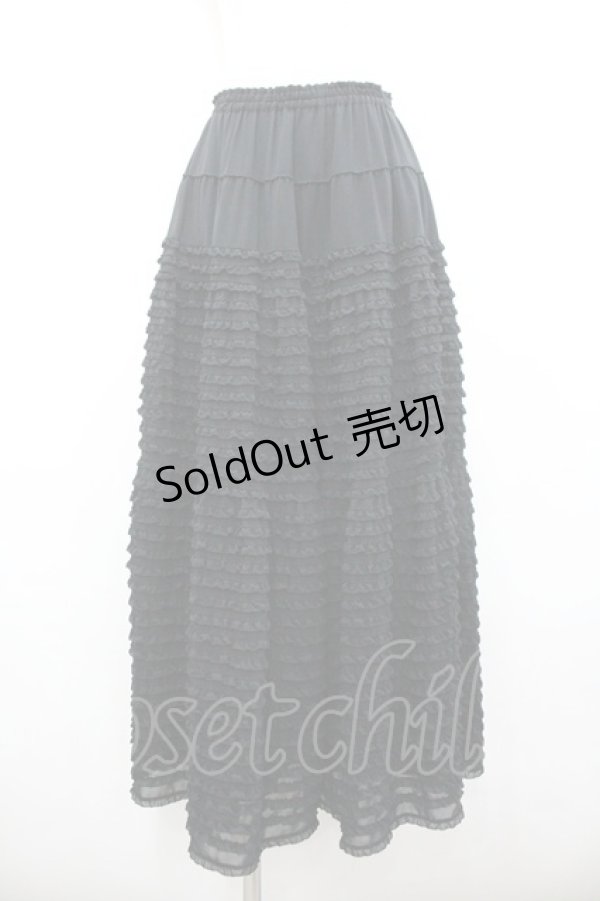 画像1: KANEKO ISAO / ポリエステルピコフリルスカート  ブラック I-26-01-24-087-EL-SK-SA-ZI (1)