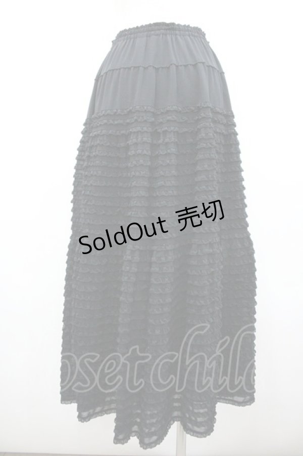 画像2: KANEKO ISAO / ポリエステルピコフリルスカート  ブラック I-26-01-24-087-EL-SK-SA-ZI (2)