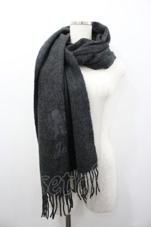 画像: Jane Marple / 刺繍大判マフラー  黒 I-26-01-24-090-JM-ZA-SA-ZI