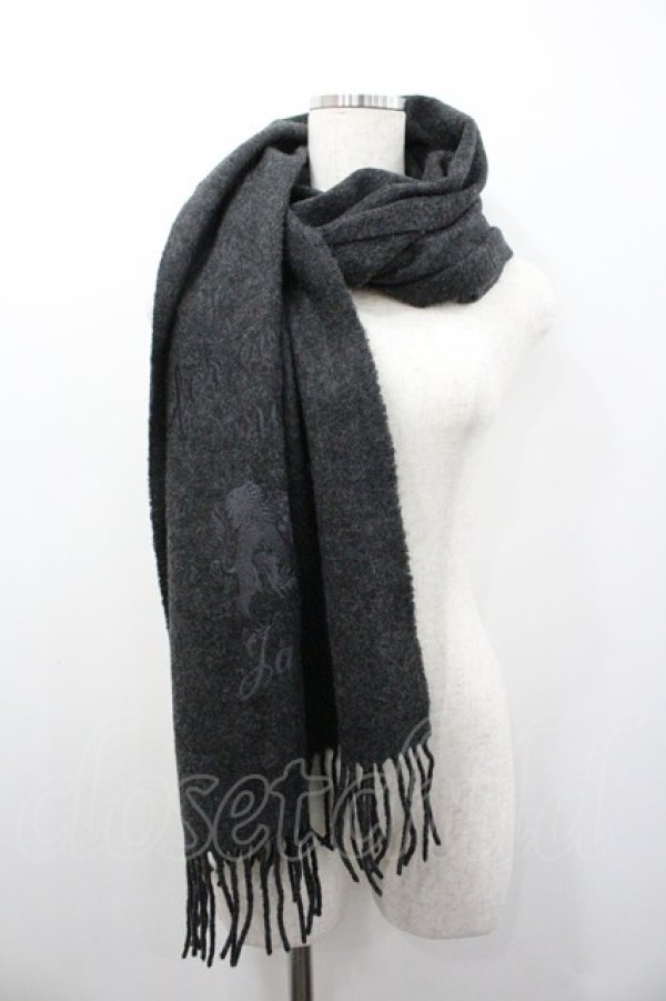 画像1: Jane Marple / 刺繍大判マフラー  黒 I-26-01-24-090-JM-ZA-SA-ZT0213S (1)