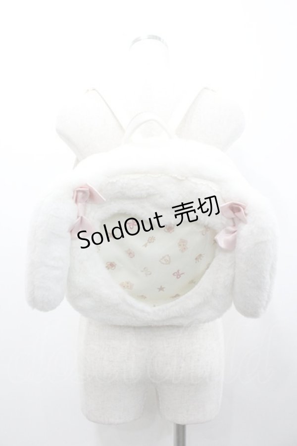 画像1: BABY,THE STARS SHINE BRIGHT / うさくみゃちゃんのハート窓リュック  白 I-26-01-24-092-BA-BG-AS-ZI (1)