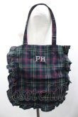 画像1: PINK HOUSE / シャギー起毛タータンチェックトートバッグ  グリーン I-26-01-24-095-LO-BG-HR-ZI (1)