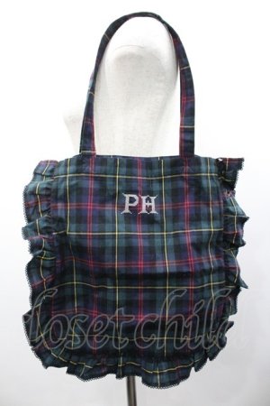 画像: PINK HOUSE / シャギー起毛タータンチェックトートバッグ  グリーン I-26-01-24-095-LO-BG-HR-ZI