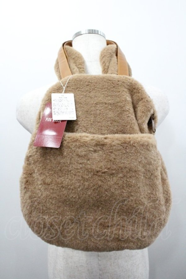 画像2: PINK HOUSE / クッキーラビッツ顔ぐるみバッグ  ブラウン I-26-01-24-097-LO-BG-HR-ZI (2)