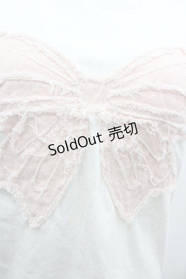 画像3: jouetie / リボンモチーフTシャツ  アイボリーＸピンク I-26-01-24-010-EL-TO-SA-ZI (3)
