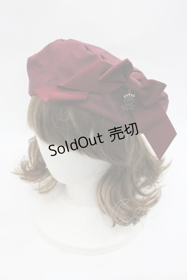 画像1: ALICE and the PIRATES / 後ろ編み上げ刺繍リボンベレー  ボルドー I-26-01-24-100-PA-AC-SA-ZI (1)