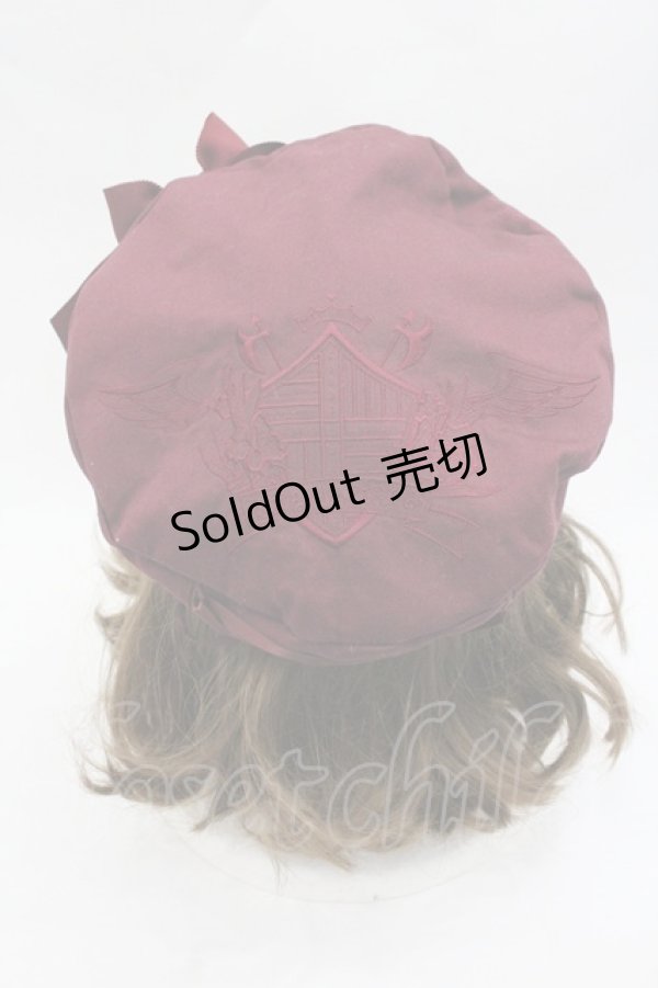 画像3: ALICE and the PIRATES / 後ろ編み上げ刺繍リボンベレー  ボルドー I-26-01-24-100-PA-AC-SA-ZI (3)