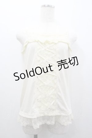 画像: axes femme / 薔薇モチーフレースアップキャミソール  アイボリー I-26-01-24-011-AX-TO-SA-ZI