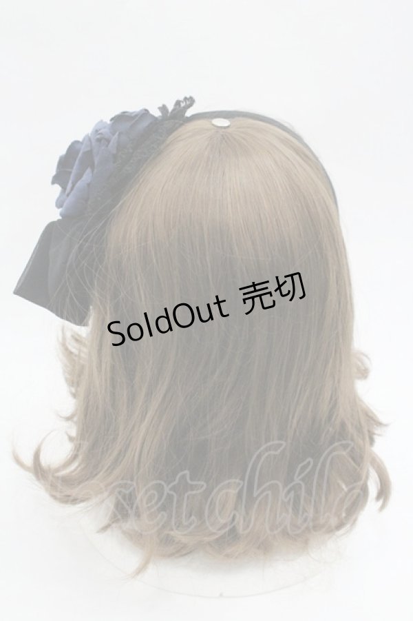 画像3: ATELIER PIERROT / ローズリボンカチューシャ  黒ｘ青 I-26-01-24-104-EL-AC-SA-ZI (3)