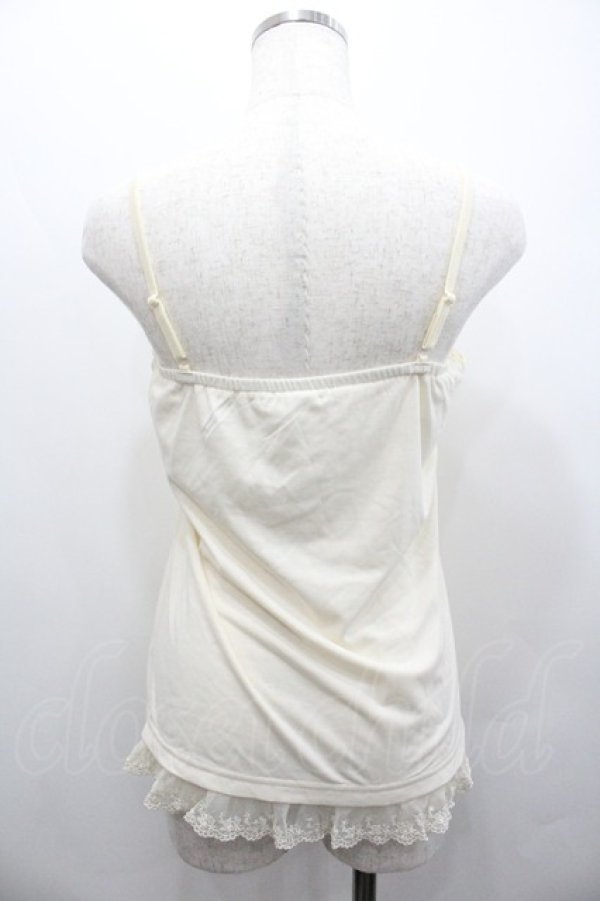 画像2: axes femme / 薔薇モチーフレースアップキャミソール  アイボリー I-26-01-24-011-AX-TO-SA-ZI (2)