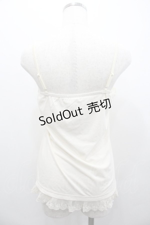 画像2: axes femme / 薔薇モチーフレースアップキャミソール  アイボリー I-26-01-24-011-AX-TO-SA-ZI (2)