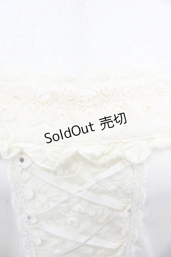 画像3: axes femme / 薔薇モチーフレースアップキャミソール  アイボリー I-26-01-24-011-AX-TO-SA-ZI (3)