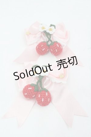 画像: BABY,THE STARS SHINE BRIGHT / ゆらゆらいちごのHappy Berry Presentリボンクリップ  ピンク I-26-01-24-110-BA-AC-SA-ZI