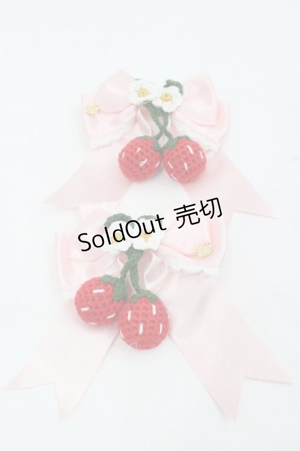 画像1: BABY,THE STARS SHINE BRIGHT / ゆらゆらいちごのHappy Berry Presentリボンクリップ  ピンク I-26-01-24-110-BA-AC-SA-ZI (1)