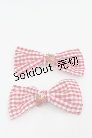 画像: m petit by misako / AM2Pイチゴクリップ  赤Ｘ白 I-26-01-24-111-LO-AC-SA-ZI