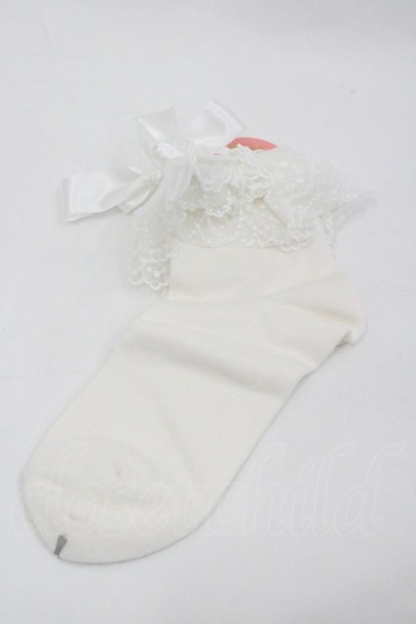 画像1: BABY,THE STARS SHINE BRIGHT / チュールレースクルー丈ソックス  白 I-26-01-24-116-BA-ZA-SA-ZI (1)