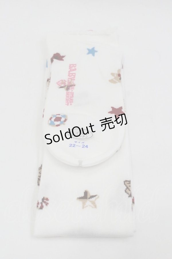 画像2: BABY,THE STARS SHINE BRIGHT / くみゃちゃんのDokiDoki Christmas Party柄オーバーニーソックス（おもちゃ柄）  白 I-26-01-24-117-BA-ZA-SA-ZI (2)