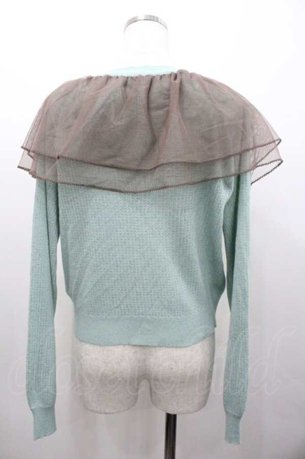 画像2: axes femme POETIQUE / チュールフリルUVカットカーディガン  ミント I-26-01-24-012-AX-TO-AS-ZI (2)