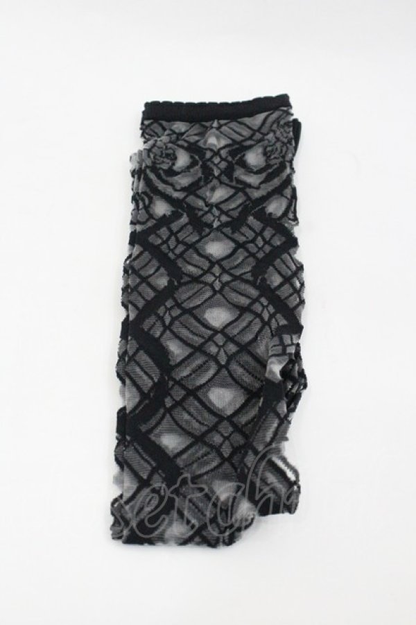 画像1: ALICE and the PIRATES / ロザリアリボンシースルーオーバーニーソックス  黒 I-26-01-24-120-PA-ZA-SA-ZI (1)