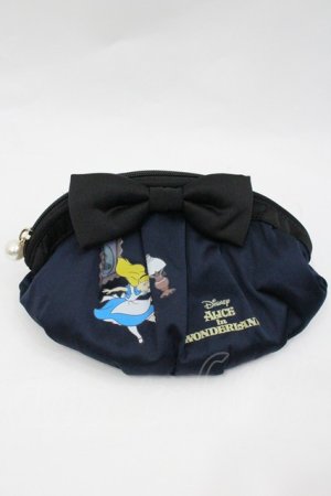 画像: Maison de FLEUR / Alice リボンポーチ  紺 I-26-01-24-124-LO-BG-HR-ZI