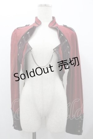 画像: Ozz oneste / チェーンチャーム付ナポレオンショートジャケット  ボルドー I-26-01-24-014-OO-JA-SA-ZI