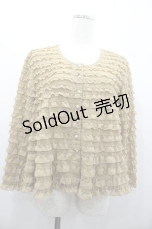 画像: KANEKO ISAO / シフォンフリルブラウス  ベージュ I-26-01-24-019-EL-BL-SA-ZI