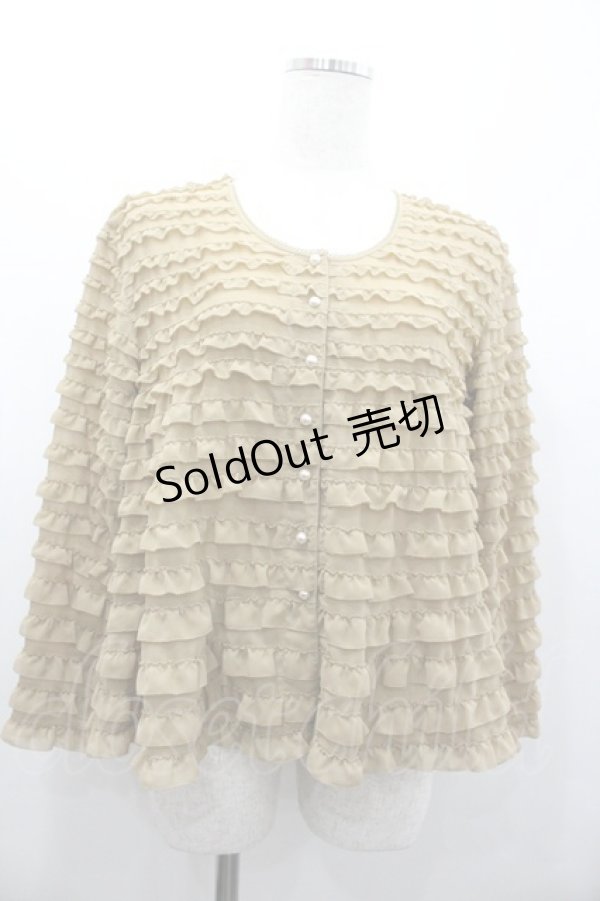 画像1: KANEKO ISAO / シフォンフリルブラウス  ベージュ I-26-01-24-019-EL-BL-SA-ZI (1)