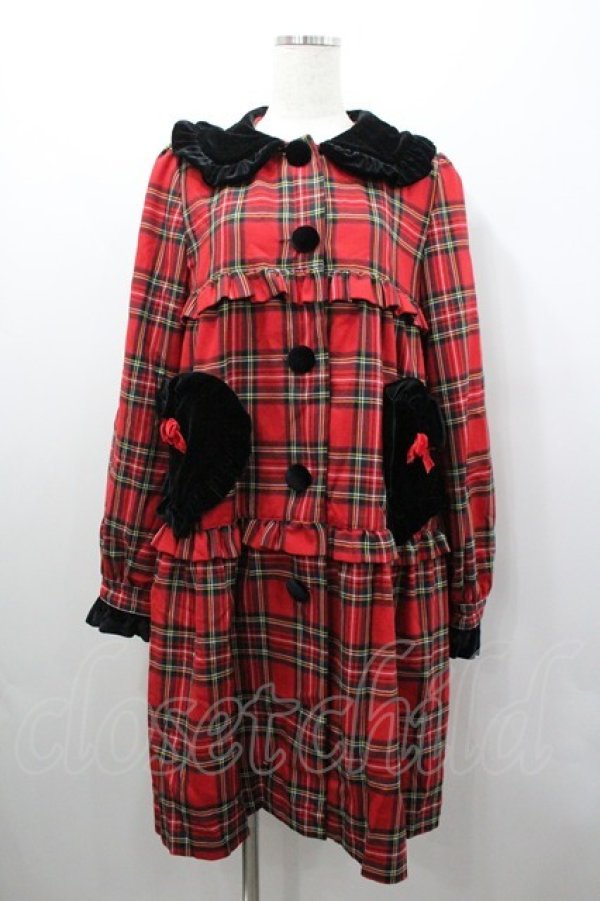 画像1: Nile Perch / チェックワンピースコート  赤 I-26-01-24-026-LO-CO-AS-ZI (1)