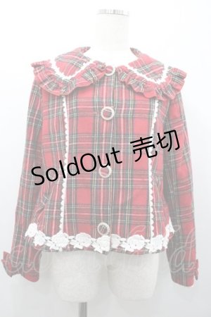 画像: axes femme kawaii / ガーリーリボンショートコート  赤 I-26-01-24-029-AX-CO-AS-ZI