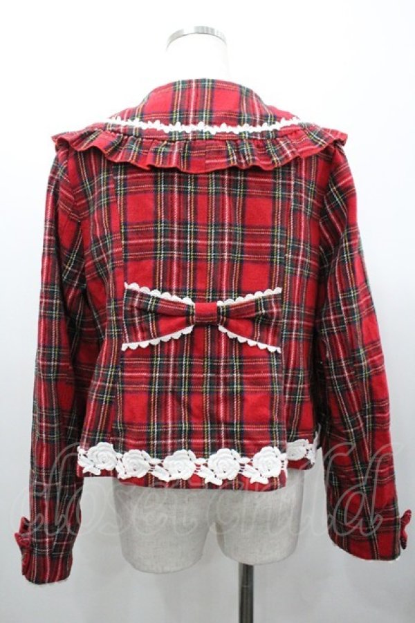 画像2: axes femme kawaii / ガーリーリボンショートコート  赤 I-26-01-24-029-AX-CO-AS-ZI (2)