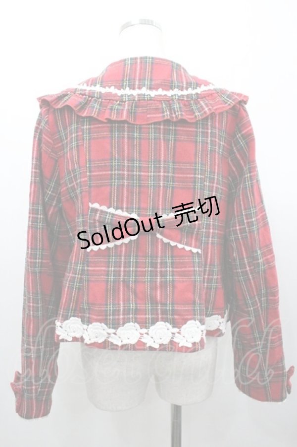 画像2: axes femme kawaii / ガーリーリボンショートコート  赤 I-26-01-24-029-AX-CO-AS-ZI (2)