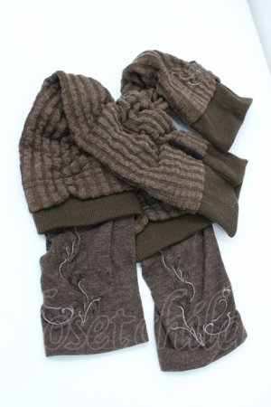 画像: Ozz Croce / くしゅくしゅアームカバー  ブラウン I-26-01-26-007-OO-ZA-SA-ZI