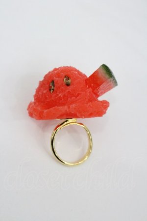 画像: Q-pot. / スイカシャーベットリング  レッド I-26-01-26-064-QP-AC-SA-ZI