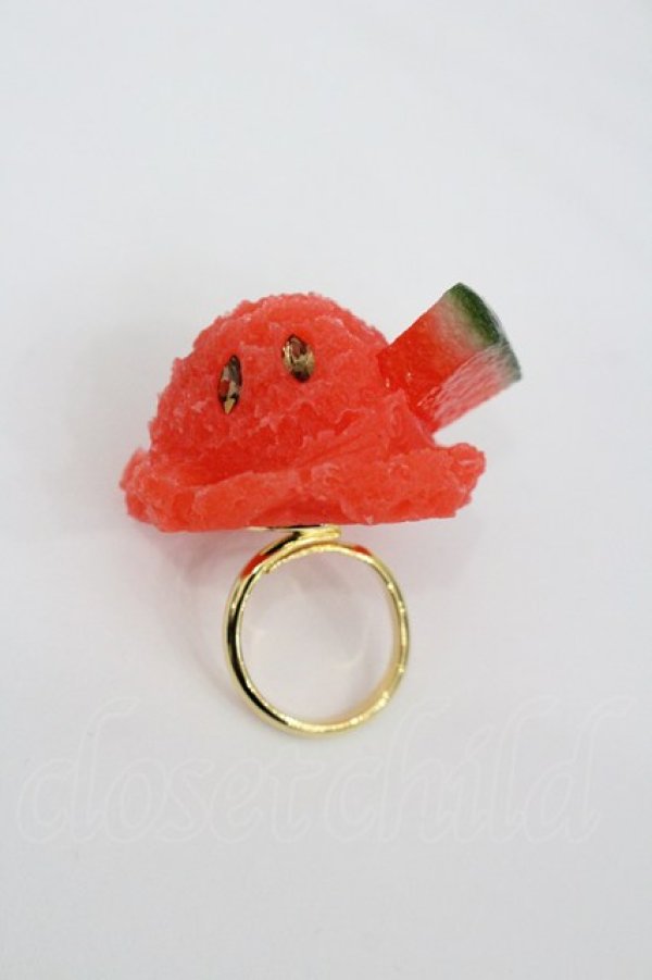 画像1: Q-pot. / スイカシャーベットリング  レッド I-26-01-26-064-QP-AC-SA-ZI (1)