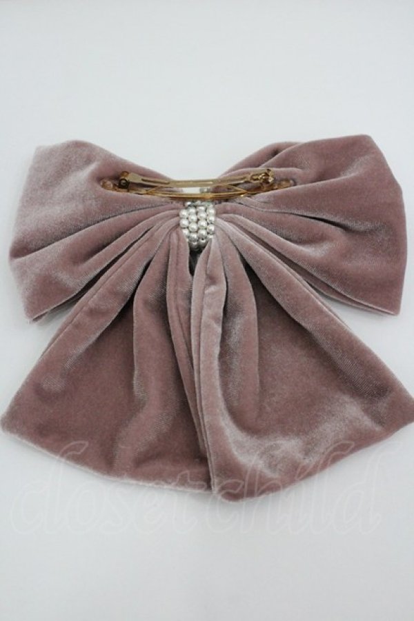 画像2: evelyn / パールリボンバレッタ  ピンクＸ白 I-26-01-26-070-LO-AC-SA-ZI (2)