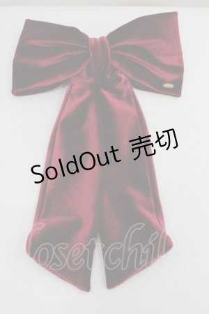 画像: Ank Rouge / ロングリボンベロアバレッタ  赤 I-26-01-26-071-CA-AC-SA-ZI
