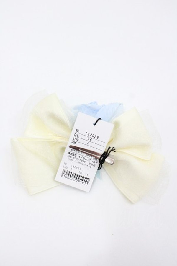 画像2: Innocent World / オーガンジーリボンローズクリップ  アイボリーＸブルー I-26-01-26-072-IW-AC-SA-ZI (2)