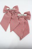 画像2: m petit by misako / ギンガムチェックリボンクリップセット  赤Ｘ白チェック I-26-01-26-073-LO-AC-SA-ZI (2)