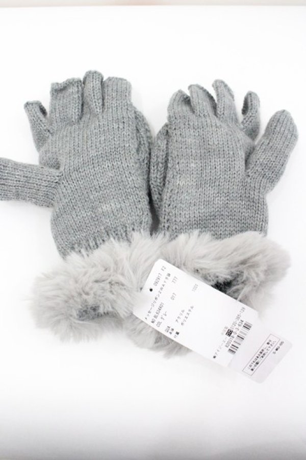 画像2: axes femme / メッセージリボン2WAY手袋  グレー I-26-01-26-008-AX-ZA-SA-ZI (2)