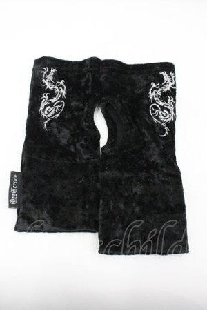 画像: Ozz Croce / ベロア刺繍グローブ  ブラック I-26-01-26-009-OO-ZA-SA-ZI