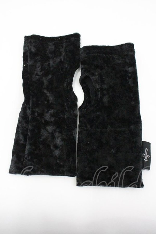 画像2: Ozz Croce / ベロア刺繍グローブ  ブラック I-26-01-26-009-OO-ZA-SA-ZI (2)