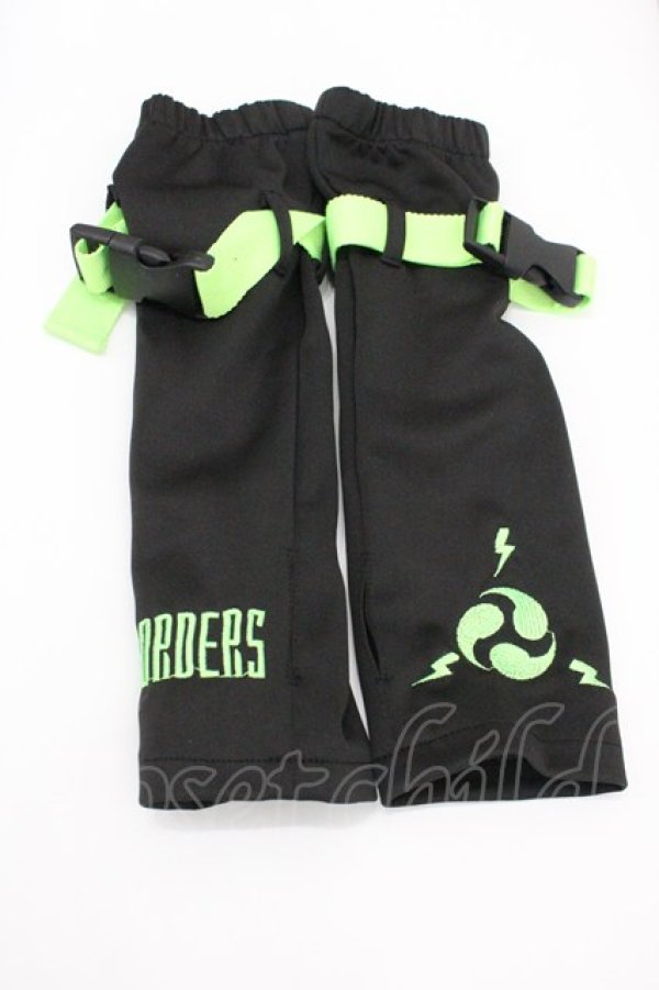 画像1: ACDC RAG / 渦雷アームカバー  黒Ｘ緑 I-26-01-26-010-PU-ZA-SA-ZI (1)