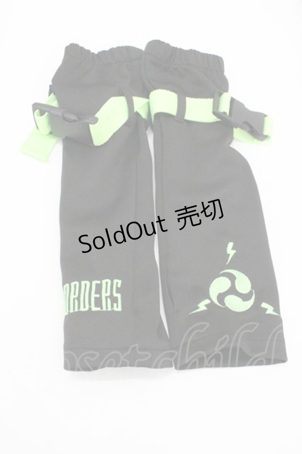 画像1: ACDC RAG / 渦雷アームカバー  黒Ｘ緑 I-26-01-26-010-PU-ZA-SA-ZT610-F006 (1)