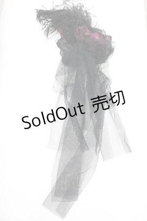 画像: Morun x Muuna Stoik / 羽根ローズチュール2WAYクリップ  黒 I-26-01-26-092-LO-AC-SA-ZI