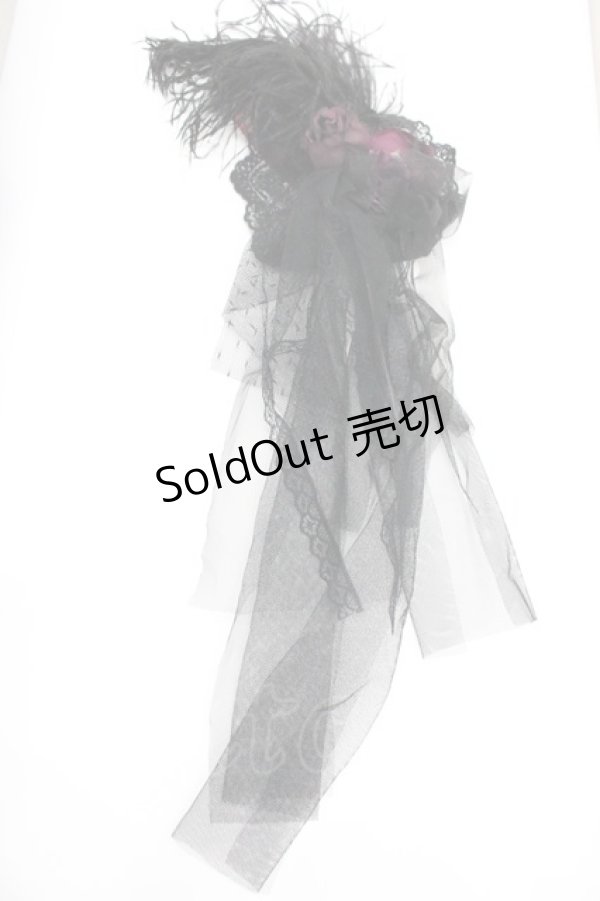 画像1: Morun x Muuna Stoik / 羽根ローズチュール2WAYクリップ  黒 I-26-01-26-092-LO-AC-SA-ZI (1)