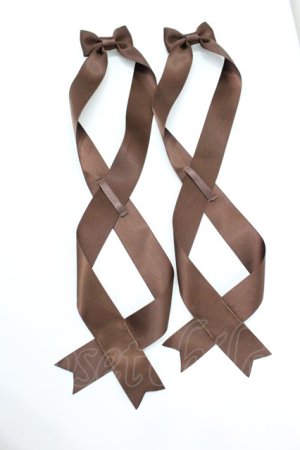 画像: LOTUS ribbon / ツインリボンバレッタ  ブラウン I-26-01-26-094-EL-AC-SA-ZI